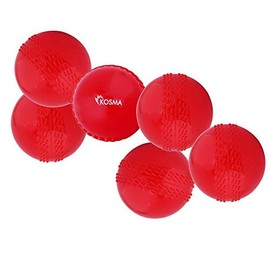 Kosma Pack of 6 Windball Cricket Ball | Indoor & Outdoor Soft Training Cricket Ball for Coaching Practice (Red)