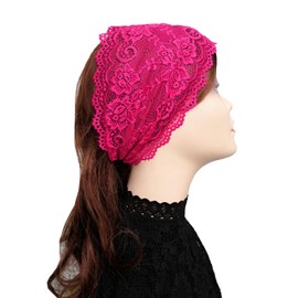 Lace Headbands for Women, Hair Accessories,Mantillas Headband for Womens (Hot Pink, One Size)