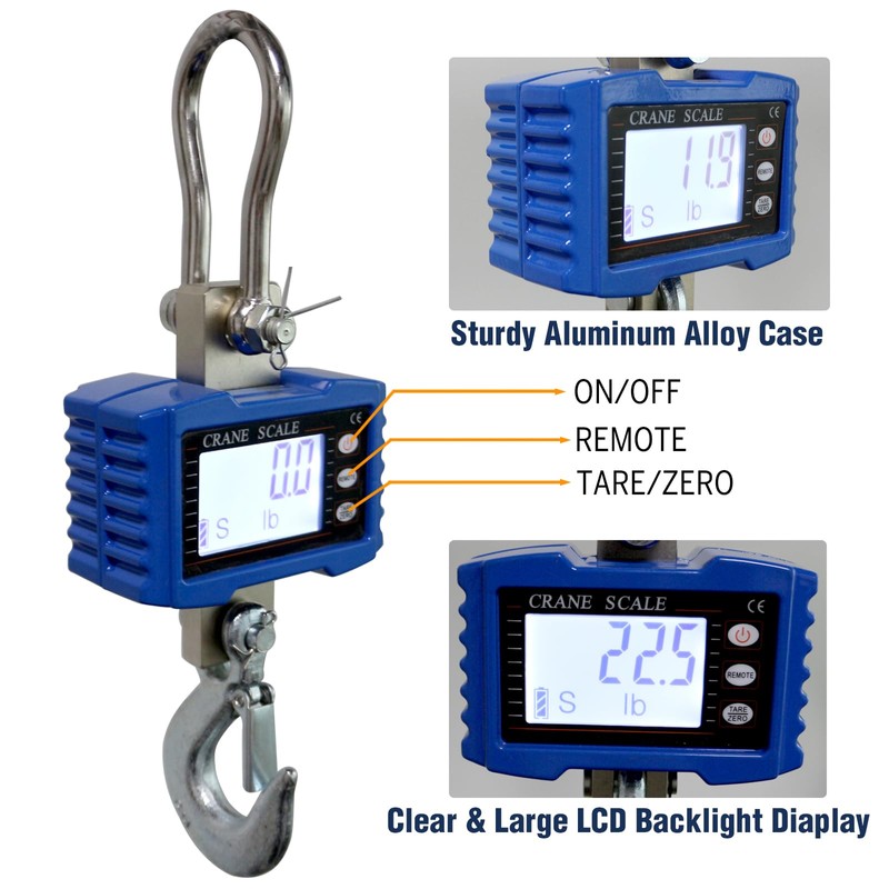 Bigorenda Hanging Scale, 4410LB/2000KG Digital Crane Scale,High Precision Heavy Duty