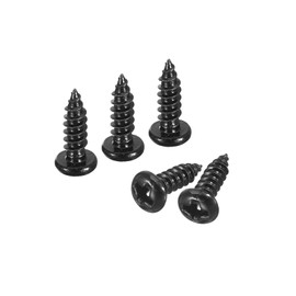 sourcing map 3mm x 10mm Phillips Pan Head Self-tapping Screw, 100pcs - 304 Stainless Steel Round Head Wood Screw Full Thread (Black)