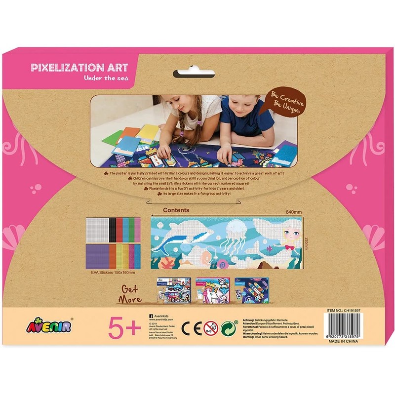 AVENIR 6301597 Pixelation Art Under The Sea, Multi-Colour