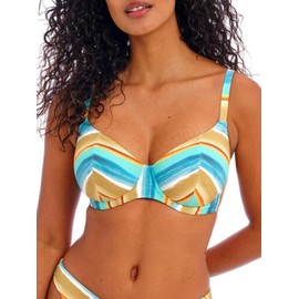 Freya Women's Castaway Island Plunge Bikini Top, Multi, 34D