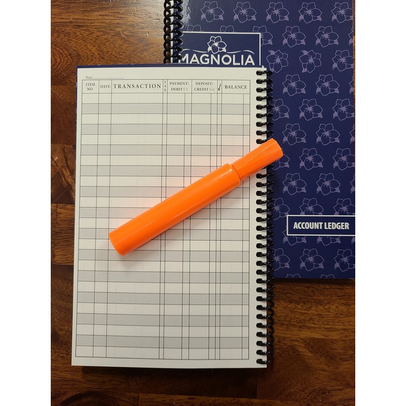 Side Spiral Bound Magnolia Flowers Checkbook/Transaction Register