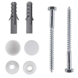 2pcs x 70mm long screws, 2 pcs wall plugs, 2 pcs special washers and 2 pcs end caps White Cap Toilet Bidet Anchor Bolts Set Toilet Pan Floor Fixing Kit Repair Fixings Fitting Screws M6x70mm