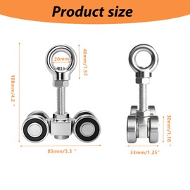 YOVXKAN 4-Wheel Silent Trolley Assembly Rollers.Strut Channel Rollers Trolley.for use with 1-5/8" Wide and All 1-5/8" or Taller Strut Channel with M10 Bolt (Pack of 4)