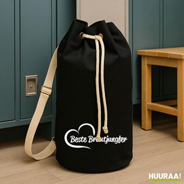 Huuraa Seesack Beste Brautjungfer Herz Geschenk 20 Liter Rucksack Black Baumwolle Beste Brautjungfer Geschenkidee