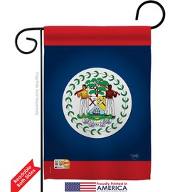 Breeze Decor G158163 Belize Flags of The World Nationality Impressions Decorative Vertical Garden Flag 13" x 18.5" Printed in USA Multi-Color
