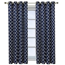 Royal Tradition Meridian, 52-Inch Wide x 96-Inch Long, Set of 2, Thermal Insulated Room Darkening Curtains, Navy