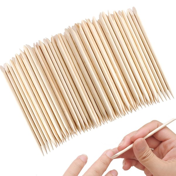 AMAHOMESA Sticks for Nails, Orange Wood Nail Sticks Double Sided