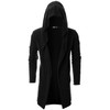 GIVON Men's Long Hooded Shawl Cardigan Open Front Gothic Cloak