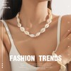 XBFOCNH Shell Necklace Bracelet Set, 2 Pieces Shell Necklace, Natural