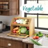 Vriccc Large Bread Box,Bamboo Wood for Kitchen Counter, Corner Bread