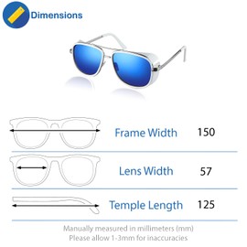 Komonee Goggle Frame Sunglasses White Flight Style Classic UV400 Sun Shades Protection Unisex