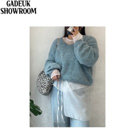 GADEUK SHOWROOM O-Run Pendant V-Neck Knit 1ea, Color#$%Size:Sky Blue-Free