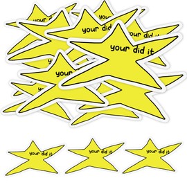 Watersay 200 Pcs Your Did It Star Meme Sticker Bulk Funny Gold Star Decal Motivation Positive Waterproof Vinyl Die-Cut Sticker for Coworkers Student Gag Graduation Gifts Laptop Bottle Phone Cars