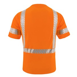 LOVPOSNTY Safety Shirts ANSI Class 3 Hi Vis Shirts with Reflective Strips, Black Bottom Construction Shirts for Men, Orange, XX-Large