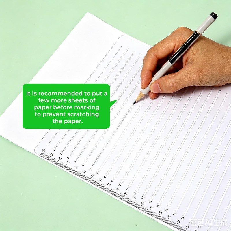 Straight Line Stencil Template, 11 Inch Scale Writing Ruler, Line