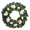 24" Artificial Magnolia Floral Spring Wreath with Green Leaves