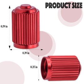 MEAJOO 8PCS Car Tire Valve Stem Caps, Aluminum Wheel Valve Covers, Leak-Proof Air Caps Cover, with Rubber O-Ring, Universal for Cars, SUVs, Bike, Bicycles,Trucks and Motorcycles (Red)