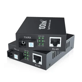 10Gtek a Pair of Gigabit Bidi Fiber to Ethernet Media Converter, SingleMode Single SC Fiber to Ethernet RJ45 Converter for 10/100/1000Base-Tx to 1000Base-EX, UL Certified, 1310-nm, up to 40-km