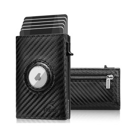 KLOMORE Geldbörse Airtag Herren (Airtag Nicht enthalten), Slim Wallet mit Münzfach, Magnetischer Verschluss Portemonnaie Kartenetui, RFID Schutz Geldbeutel Wallet Portmonee Kreditkartenetui