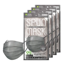 ISDG Spun Lace Non-woven Color Mask, 7 Pieces, Gray, Set of 4 Bags