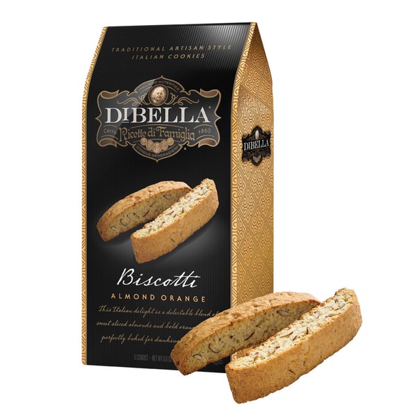 Dibella Biscotti Cookies – Authentic Italian Biscotti, Almond Orange, 6.6 Oz – Gourmet Cantuccini Biscotti – Rich Flavor – Crunchy Outside with Silky Middle – Classic Italian Biscotti