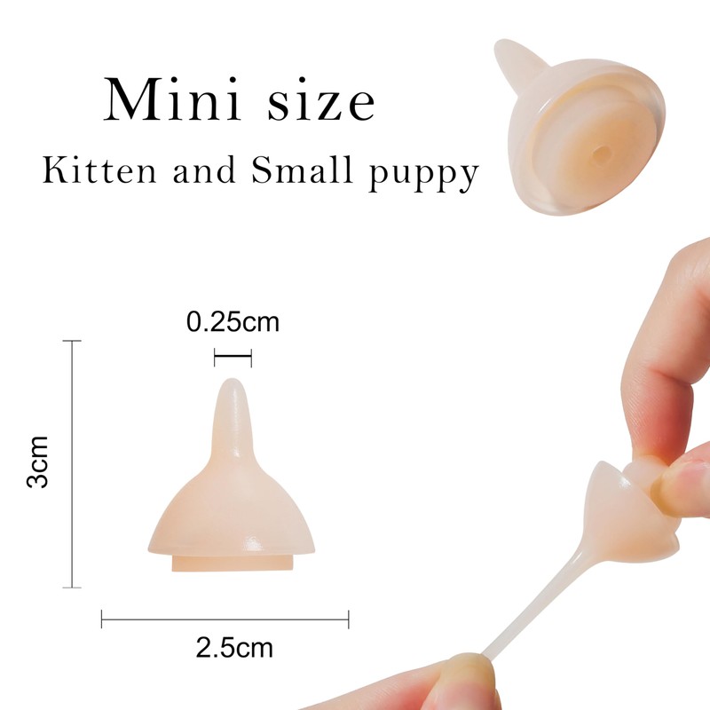 Doggiema Feeding Silicone Nipple and Syringes for Newborn Kittens, Puppies,