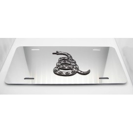 DIGIART INTERNATIONAL DON'T TREAD ON ME 3D METAL ALUMINUM NEAR MIRROR FINISH CAR LICENSE PLATE