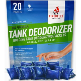 Firebelly Outfitters - RV Deodorizer & Septic Treatment Pods - Portable Toilet Chemicals, Marine Camper Sewer Cleaner, Odor Neutralizer, Formaldehyde-Free Holding Tank Solution - 20 Mulberry Packets