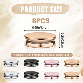 8pcs Magnetic Hijab Pins, Multipurpose Strong Magnetic Scarf Clasp Hijab Buttons No Snag Hijab Magnets Pinless Brooch Hijab Pins for Women Clothing Scarves (Oblate Style)