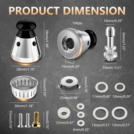 2PCS Universal Pressure Cooker Relief Jigger Valve with Exhaust Rod, Safe and Anti-blocking, Regulator Weight Pressure Control 80KPA, rubber ring gasket