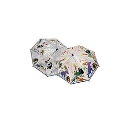 Floss & Rock Dino Transparent Colour Changing Kids Umbrella, 23.6 Inch, Multicolor