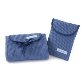 Mi bollito Set mit 2 wasserdichten Wickelunterlagen und Wickeltasche für Feuchttücher und Windeln. Vollständig in Spanien hergestellt., Blau Grau áceo, Einheitsgröße