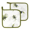 Lashuma Pot Holder Set Olive Green - White, 2 x
