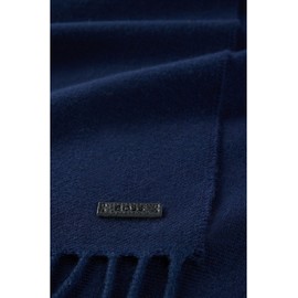 BOSS Men's Naster 35 x 180 Wool Scarf with Logo Label and Twisted Fringe, Dark Blue404