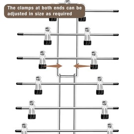 2 Pcs Closet Organizer, 8 Tier Tank Top Hanger and 6 Tier Skirt Hangers with Clips for Women, Bra Tie Jeans Pants and Storage Space Saving, Non-Slip Hanging Sport Bras Holder (2 Trouser hangers)