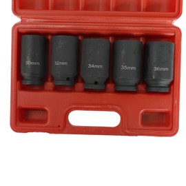SUPERFASTRACING 5 Piece Deep Impact Socket Set 1/2" Drive Metric 12 Point Axle Hub Nut 30-36mm