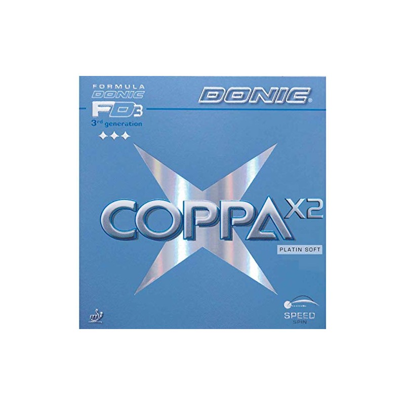 Donic Rubber Coppa X2 Platin Soft black Size:1.8 mm