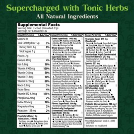 Dragon Herbs Tonic Alchemy Superfood Greens Powder with 91 Ingredients: Tonic Herbs, Ashwagandha, Mushrooms, Probiotics, Super Greens, Seaweeds, Fruits, Vegetables, Spirulina - 30 Servings