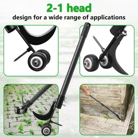 TAILERNRUYE Crack Weeder,65 inch Dual Head Manual Crevice Weeding Tool Weed Puller Tool Stand Up Heavy Duty for Crevice Sidewalk Pavement Narrow Gaps Brick Joints Without Kneeling
