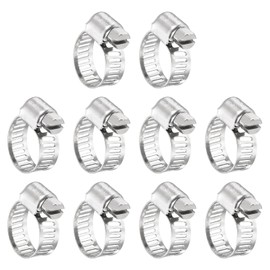 uxcell 22 Pcs Hose Clamps, Stainless Steel 3/8"- 5/8"(10-16mm) Adjustable Worm Gear Drive Hose Clamps Pipe Clamp for Plumbing Dishwasher Automotive Washing Machine, Silver