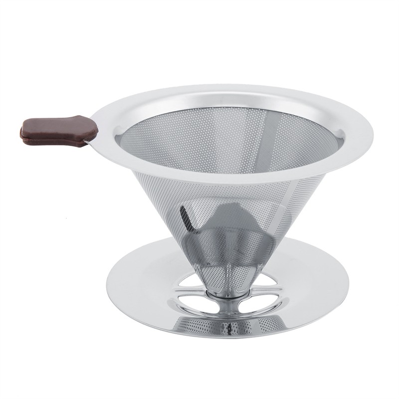 Stainless Steel Coffee Filter Reusable Double Layer Brew Dripper with