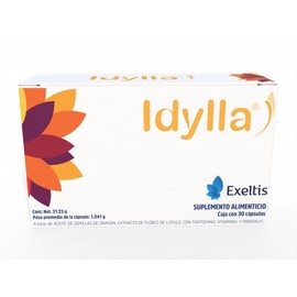 Exeltis Rethinking Healthcare Idylla Suplemento Alimenticio Base Aceite Semillas Onagra Extracto Flores Lúpulo Triptofano Vitaminas Minerales Cápsulas