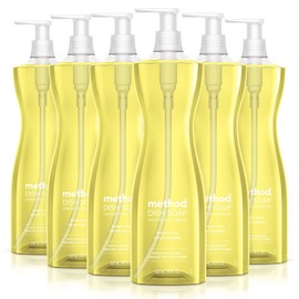 Method Gel Dish Soap Liquid, Lemon Mint, Tough on Grease, 18 Fl Oz (Pack of 6