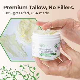 Wild Naturals Whipped Tallow Honey Balm, Grass-Fed Beef Tallow Balm for Skin with Manuka Honey & Shea Butter, Thick & Unscented for Dry, Sensitive, & Reactive Skin