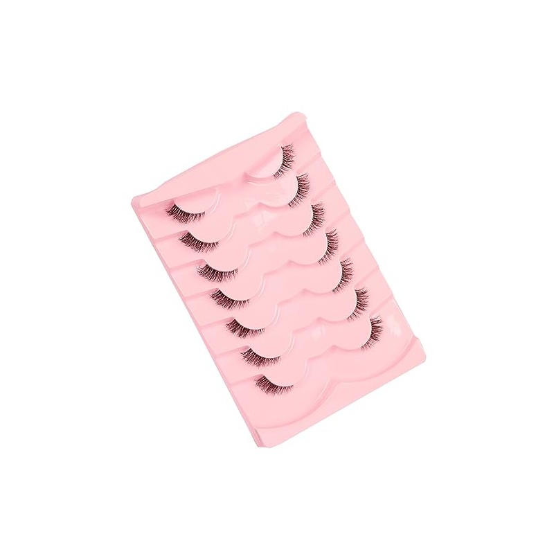Pestañas Postizas Corto Natural Media Pestañas Wispy Clear Band Cat