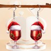 Christmas Red Wine Glass Earrings for Women Christmas Hats Dangle