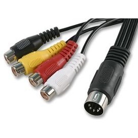 LEAD, 5 PIN DIN TO 4X RCA SOCKET, 0.2M, Audio & Video Cable Assemblies QTY X 1