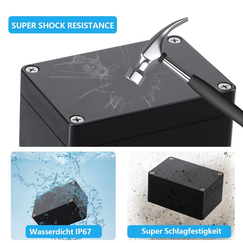 Pack of 2 Junction Box Waterproof Project Box Electronic Housing